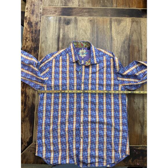 Robert Graham Blue Knowledge Wisdom Truth Button Down Shirt Size Large - Picture 4 of 7